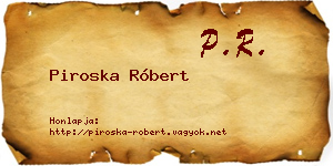 Piroska Róbert névjegykártya